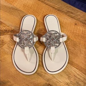 Like New** Tory Burch Embossed Metal Millers